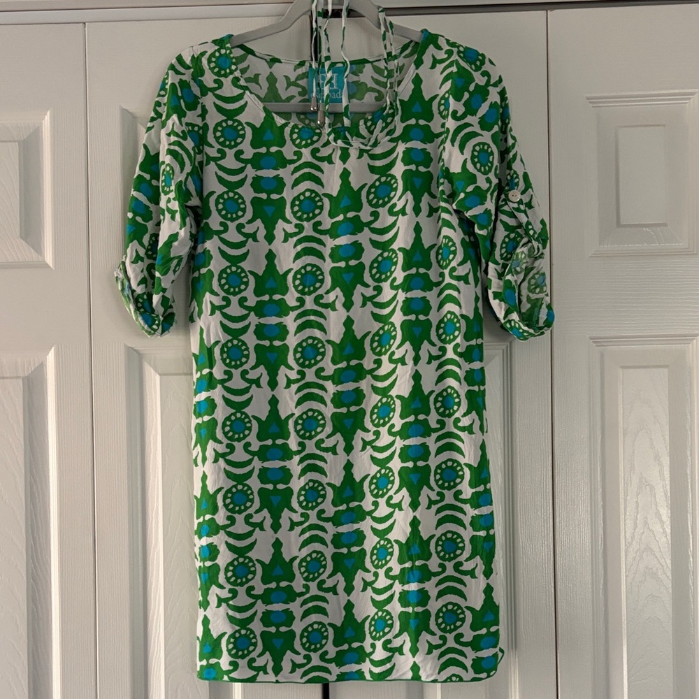 Escapada Green and Blue Abstract Mini Dress